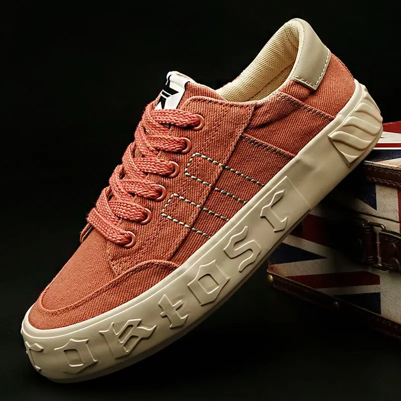 

Оригинальные брендовые мужские кроссовки, модные универсальные дышащие кеды из канваса для мужчин, с модным принтом и надписями, резиновая подошва, для прогулок