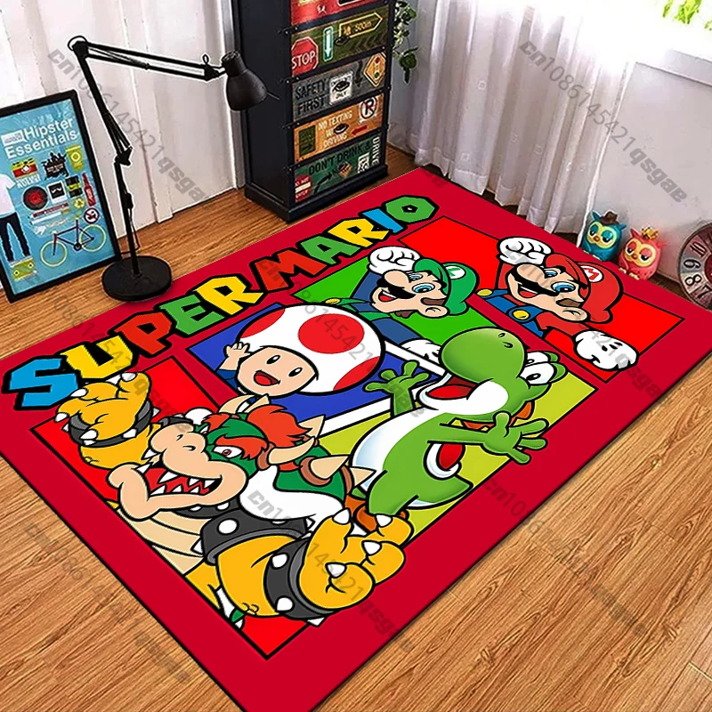 Super Mario Bros Movie Game Pattern Carpets Bedroom Play Mats Rug Bedroom Decor Carpet Livingroom Rug Crawl Mat Gift Rug