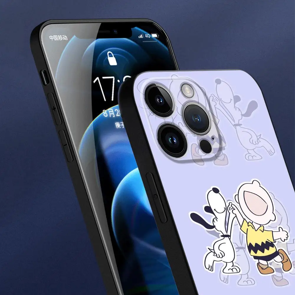 Cute animal s-snoopy Phone Case for Apple iPhone 15 Pro Max 13 14 Plus 12 Mini 11 Pro XR 8 SE 7 6S XS MAX Matte Armor Cover