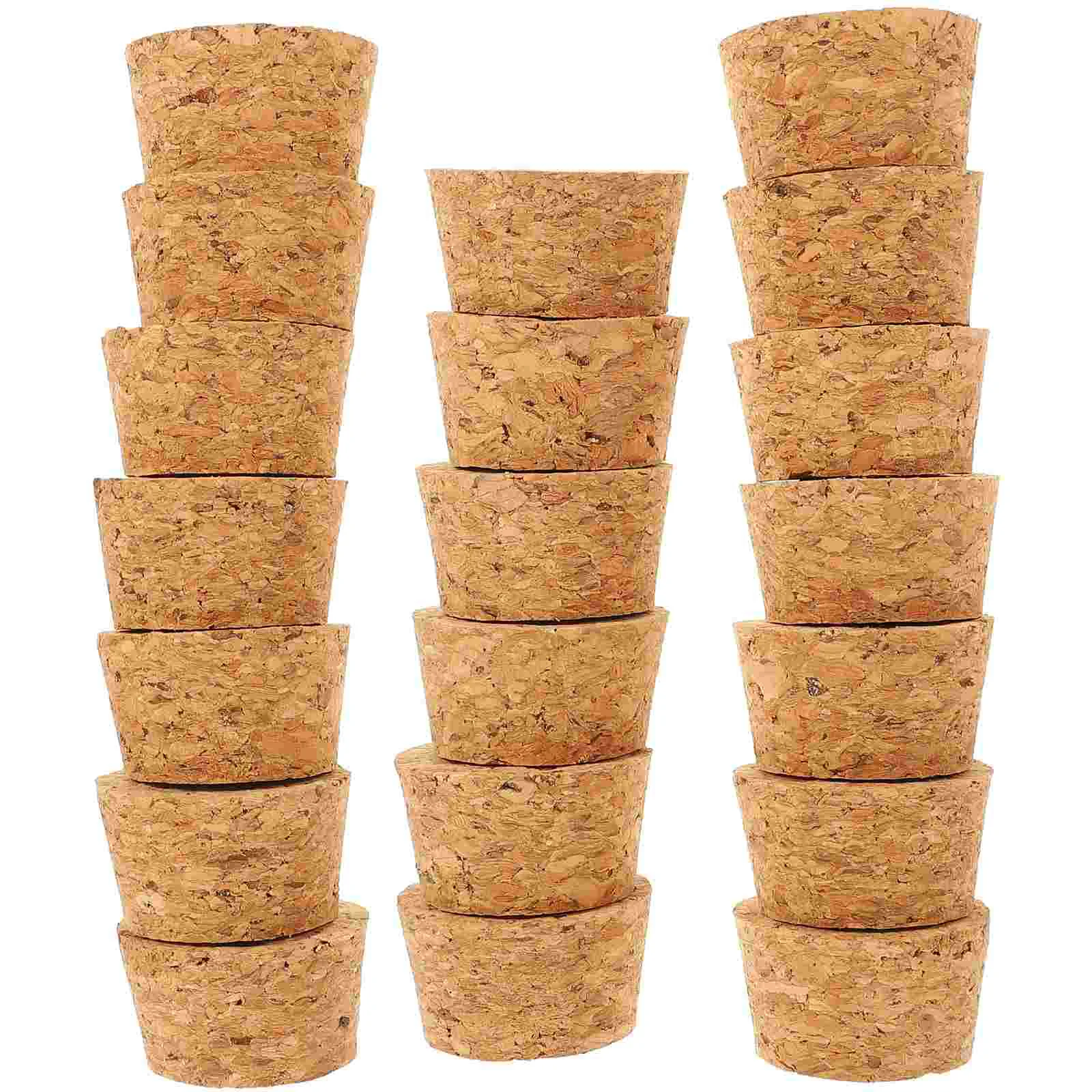 20 Pcs Glass Bottle Cork Wooden Stopper Beer Opener Stoppers Corks for Bottles Beverages Plug Sealing Cover Decanter Plugs