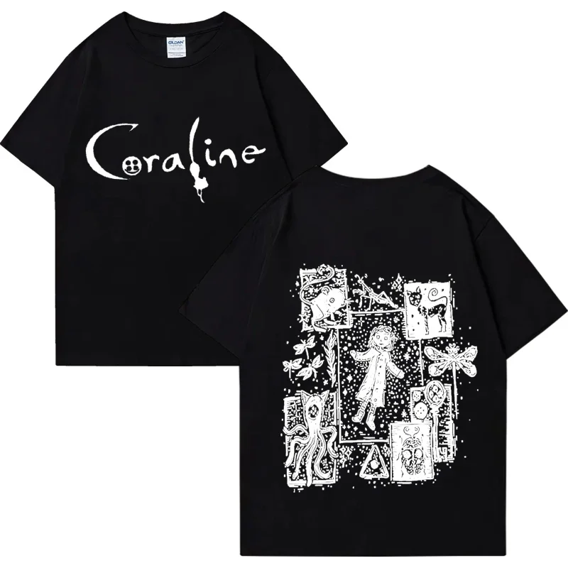 

Coraline Movie Graphics vintage T shirt 2024 Men Women Fashion vintage streetwear short sleeve Unisex Tee