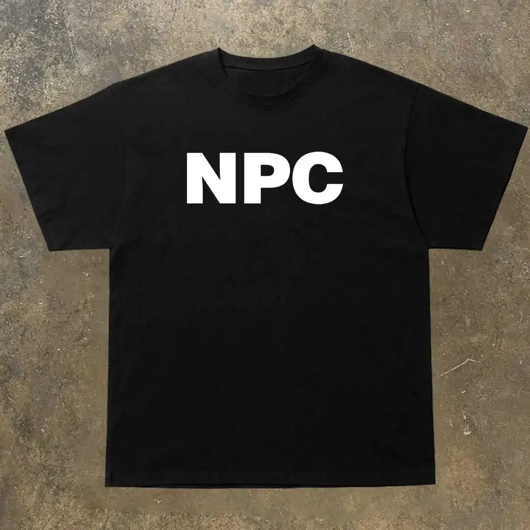 صيف جديد الشارع الإبداعية NPC إلكتروني طباعة الجرافيك تي شيرت المرأة تي شيرتات قصيرة الاكمام الشارع ارتداء الملابس النسائية قمم