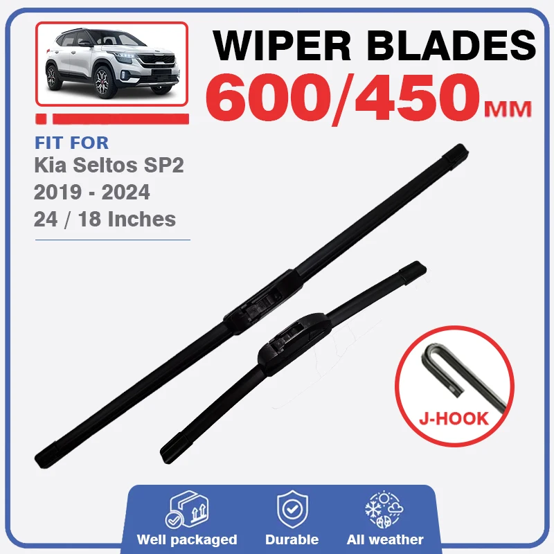 Front Windscreen Wiper Blades For Kia Seltos SP2 2019 2020 2021 2022 2023 2024 Windshield Window Brushes Car Accessories Cover