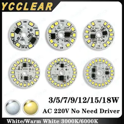 3W 5W 7W 9W 12W 15W 18W AC220V Smart IC Driver LED Lamp Board SMD2835 Chips Aluminum PCB Plate Supper Bright For Bulb Lights