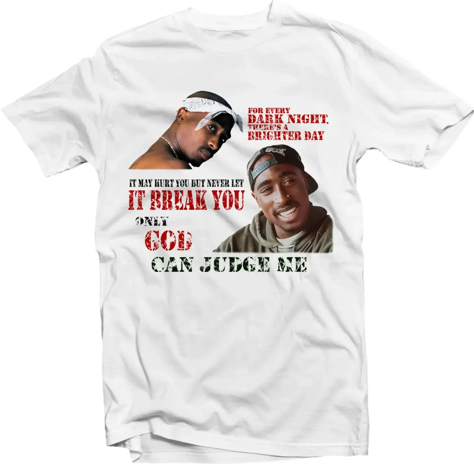 2Pac Tupac Shakur Only God Can Judge Me Men'S T-Shirt Casual Men Outwears Popular Design Hip Hop Anime Male Make Shirts