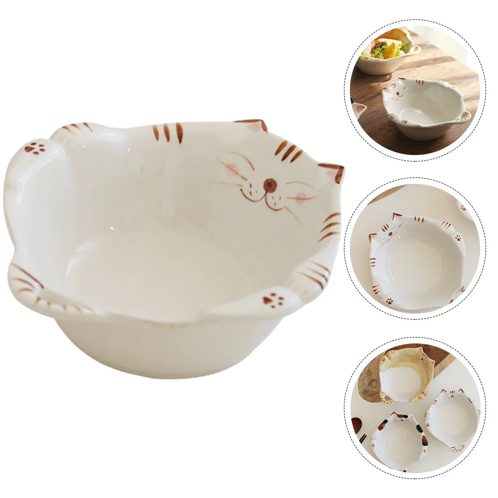 

Kids Food Bowl Cartoon Ceramic Breakfast Bowl for Soup Noodles Ramen Porridge Heat Resistant Kitchen Tableware Japanese