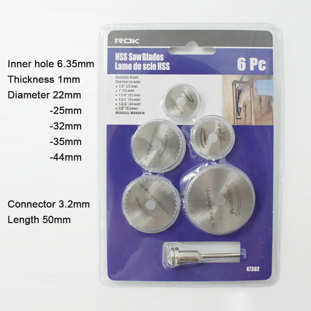6 قطع/7 قطع مجموعة شفرات منشار دائري صغير - أقراص قطع من الفولاذ المقاوم للصدأ للخشب - متوافقة مع الأدوات الكهربائية الدوارة #4