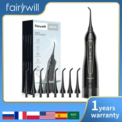 Fairywill fio dental de água 300ml, irrigador oral recarregável, grande capacidade, portátil, tanque de água dental, à prova d'água, limpeza dos dentes