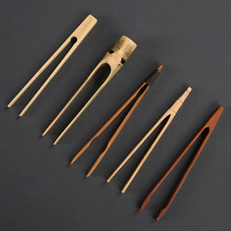 

LMM curved bamboo tea clip, tea ceremony cup clip bamboo tea set accessories