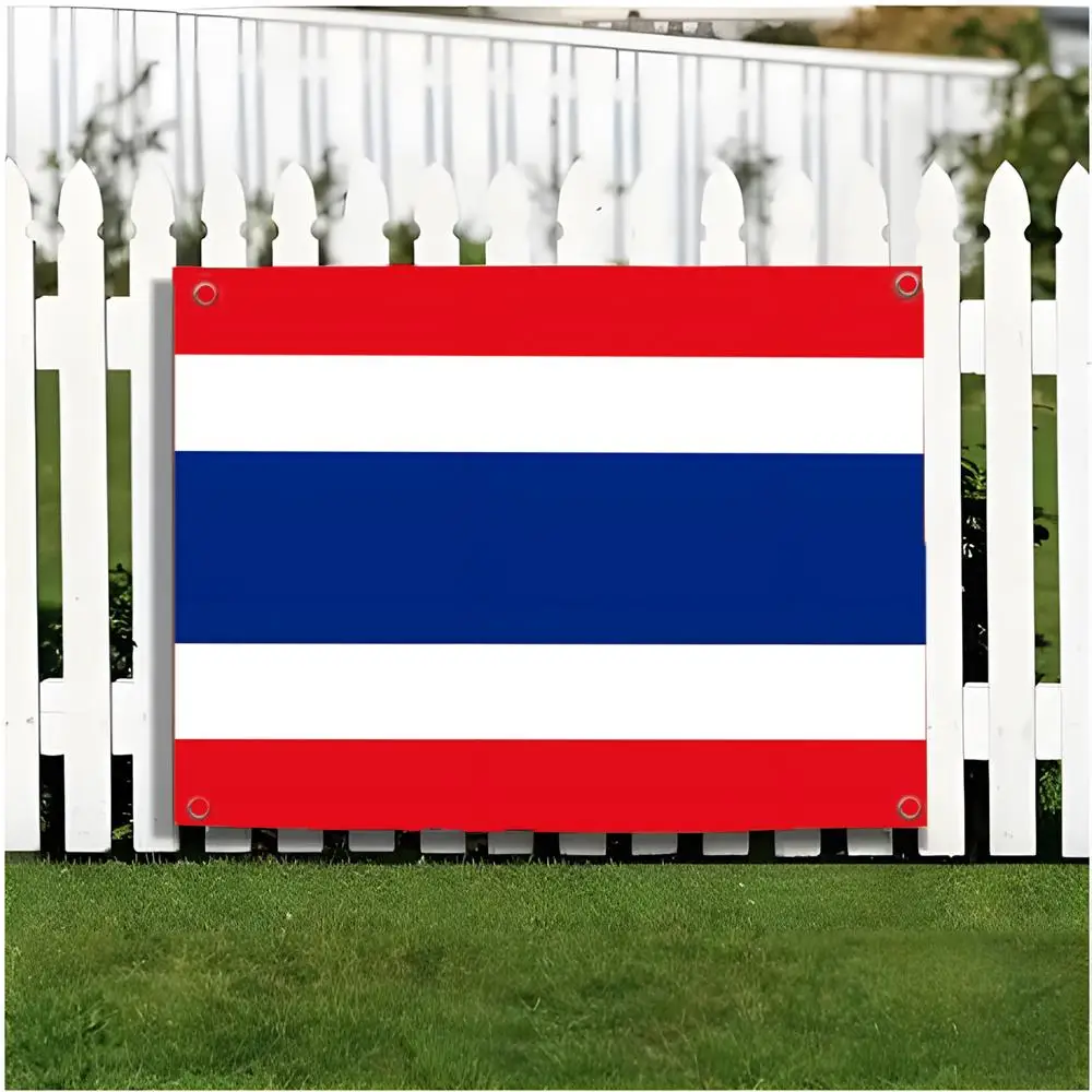 Thailand Land of Smiles Southeast Asia Flags Edgeless four-ring hanging decor indoor outdoor compatible easy for hanging display