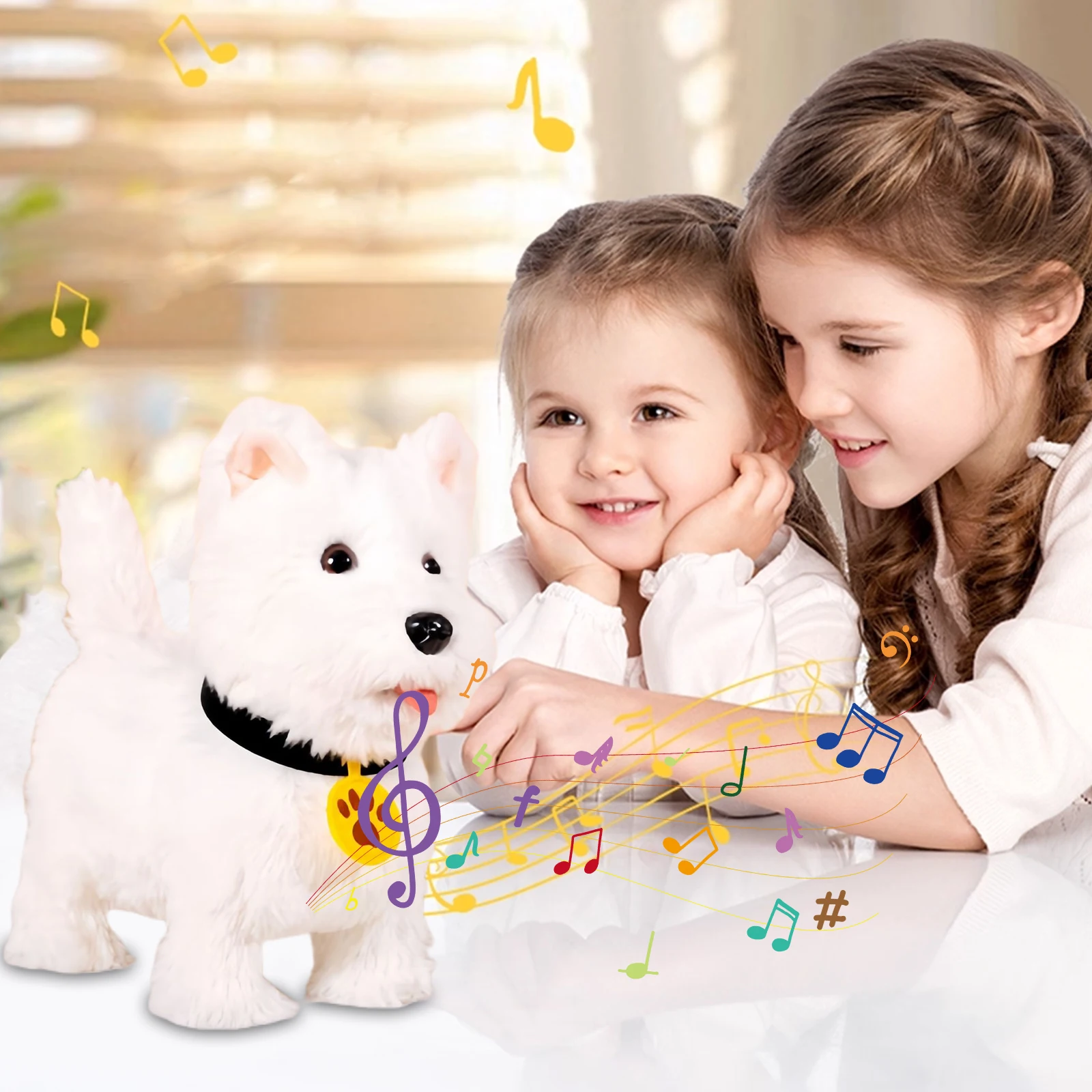 Cute Interactive Plush Dog Walking Barking & Tail Wagging Soft Interactive Electronic Plush Puppy Toy Gift Toy for Girls & Boys