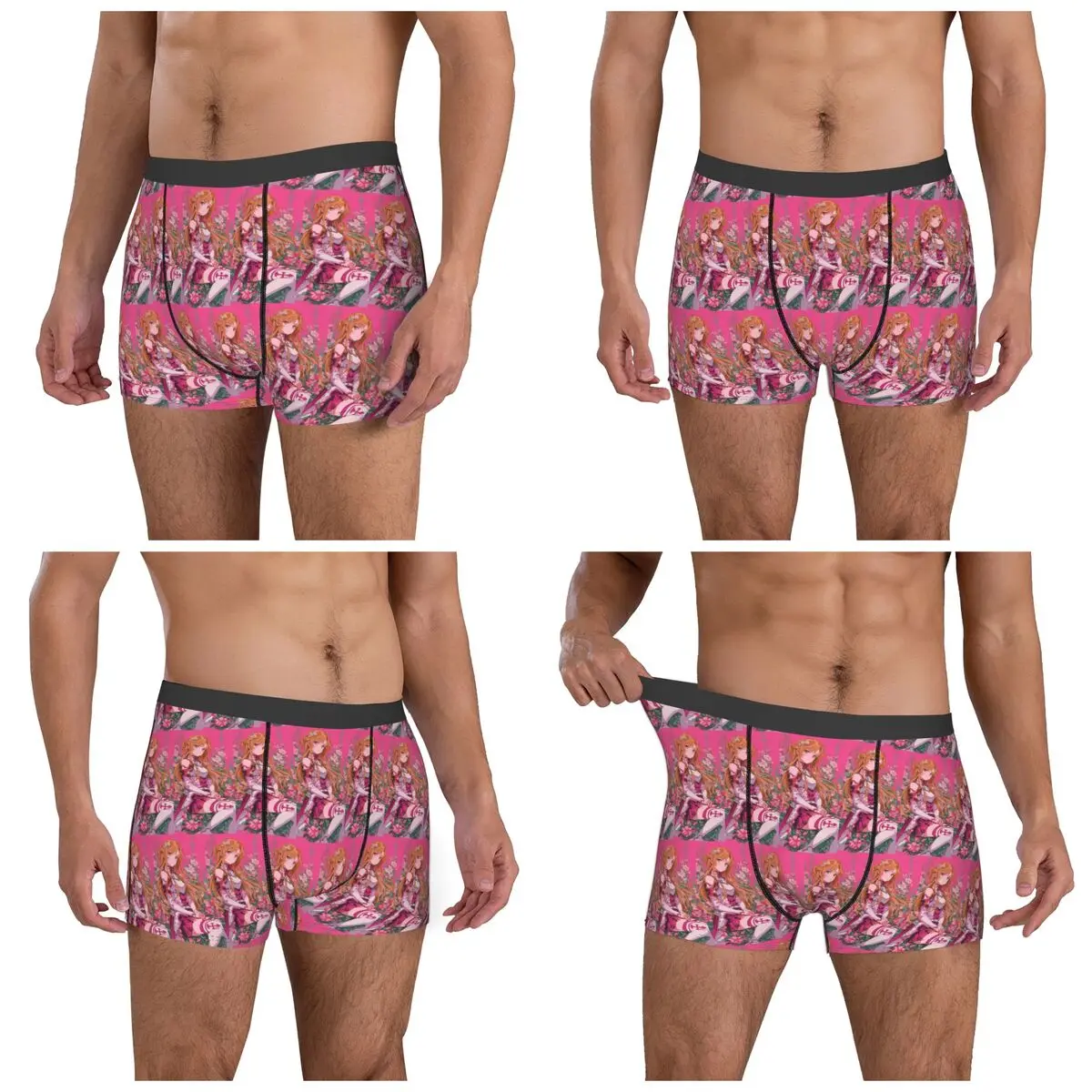 Calzoncillos tipo bóxer, pantalones cortos, ropa interior de la serie Sword Art Online, ropa interior suave para hombre, regalo para él, para el novio.