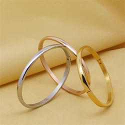 Stainless Steel Love Bangle for Women Round Classic Gold Color Circle Bracelets Party Gift love Jewelry Wholesale/Dropshipping