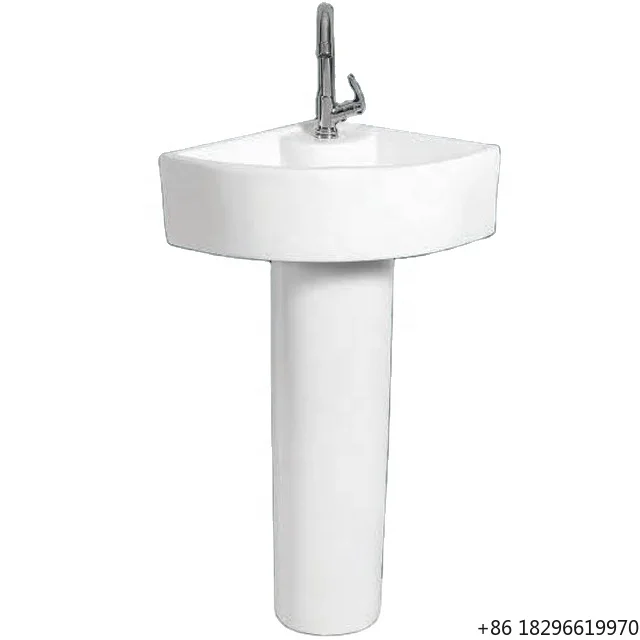 

Chinese Ceramic Corner Pedestal Toilet Wash Basin Bathroom Sink for Home Hotel Bathroom