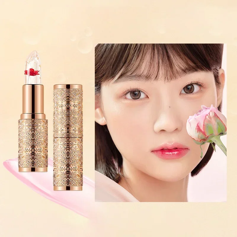 Gold Foil Petal Color-changing Lip Balm Lasting Moisturizing Not Easily Fading Temperature-sensitive Color-changing Lipstick