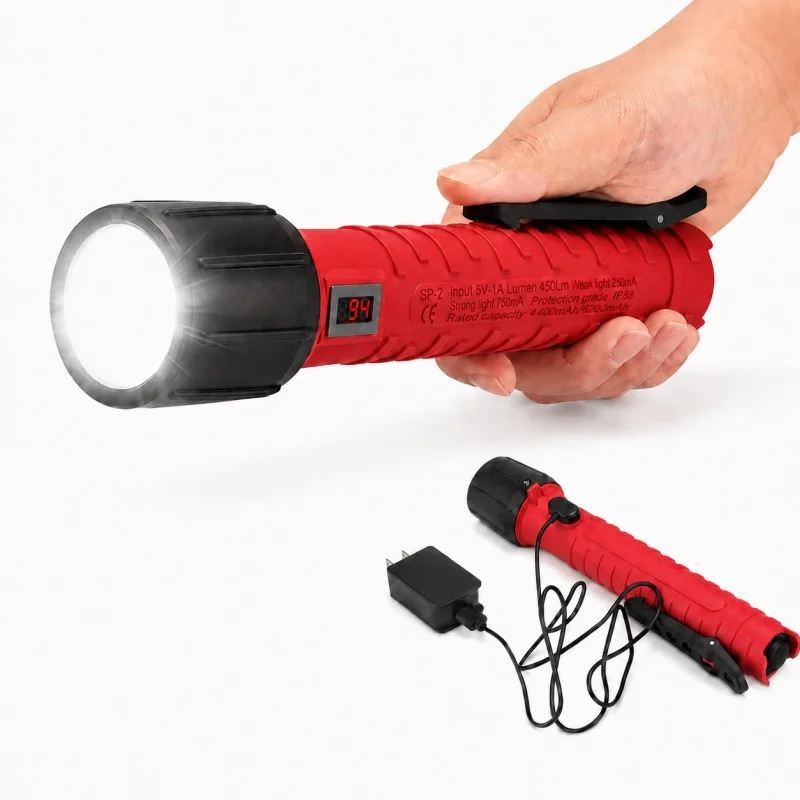 BOZZYS High Power Waterproof Security Multifunctional Flashlights Set Powerful Rechargeable Battery Torch Warning Flashlight