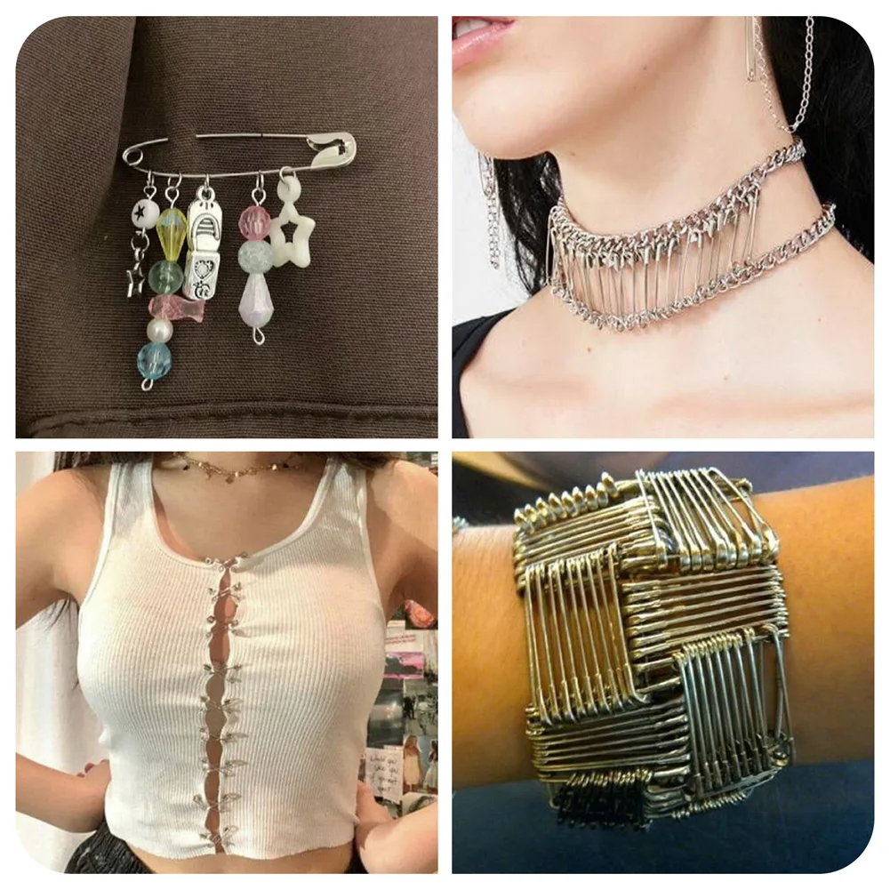 Épingles de Sûreté en Fer, 6 Styles, Platine, pour Bijoux de Bricolage, Collier Exécutif, Boucles d'Oreilles, Artisanat, Broche, Accessoires, 22mm-56mm, 220 Pièces