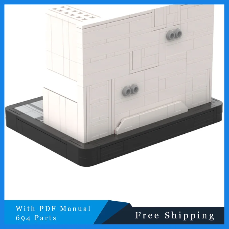 

694 шт., креативная белая серия строительных кирпичей, прочная модель тюремного блока, детский образовательный набор игрушек для сборки «сделай сам», Рождественский подарок