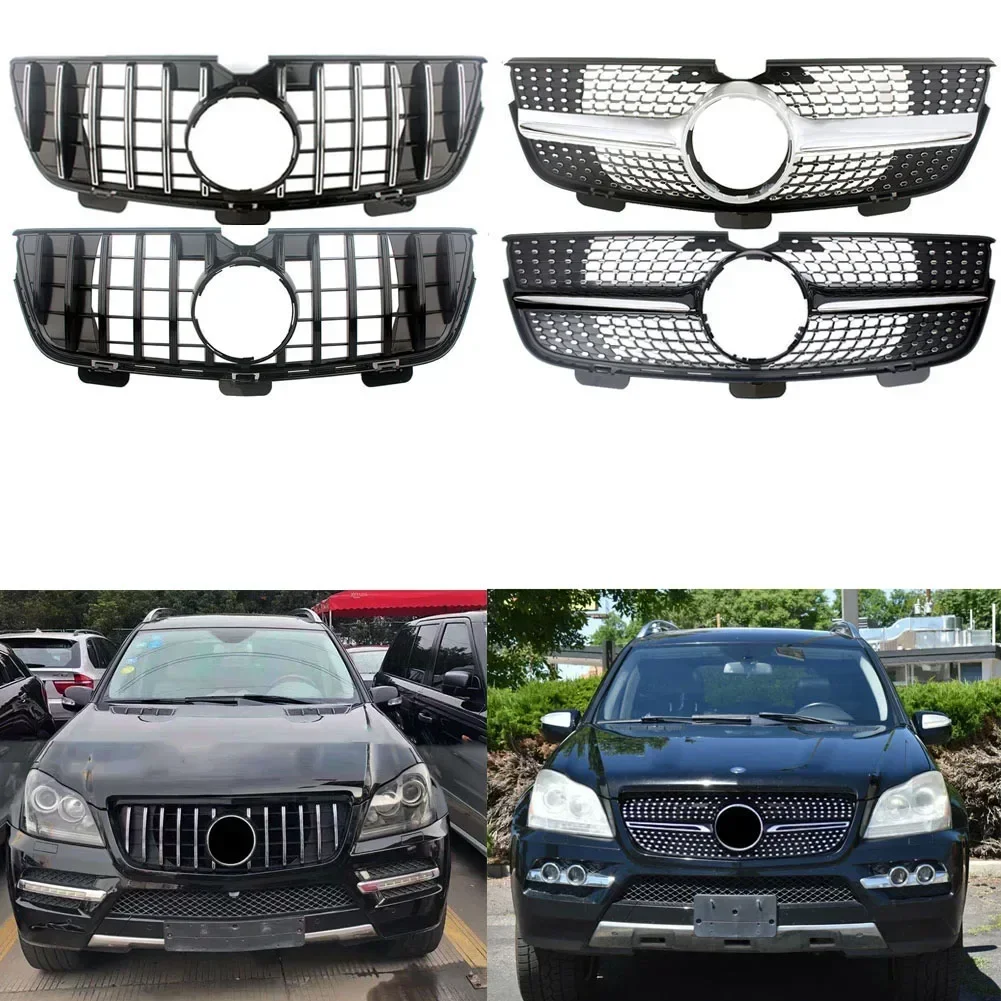 Front Bumper Racing Grill Upper Grilles Cover For Mercedes-Benz X164 GL-Class 2010 2011 2012