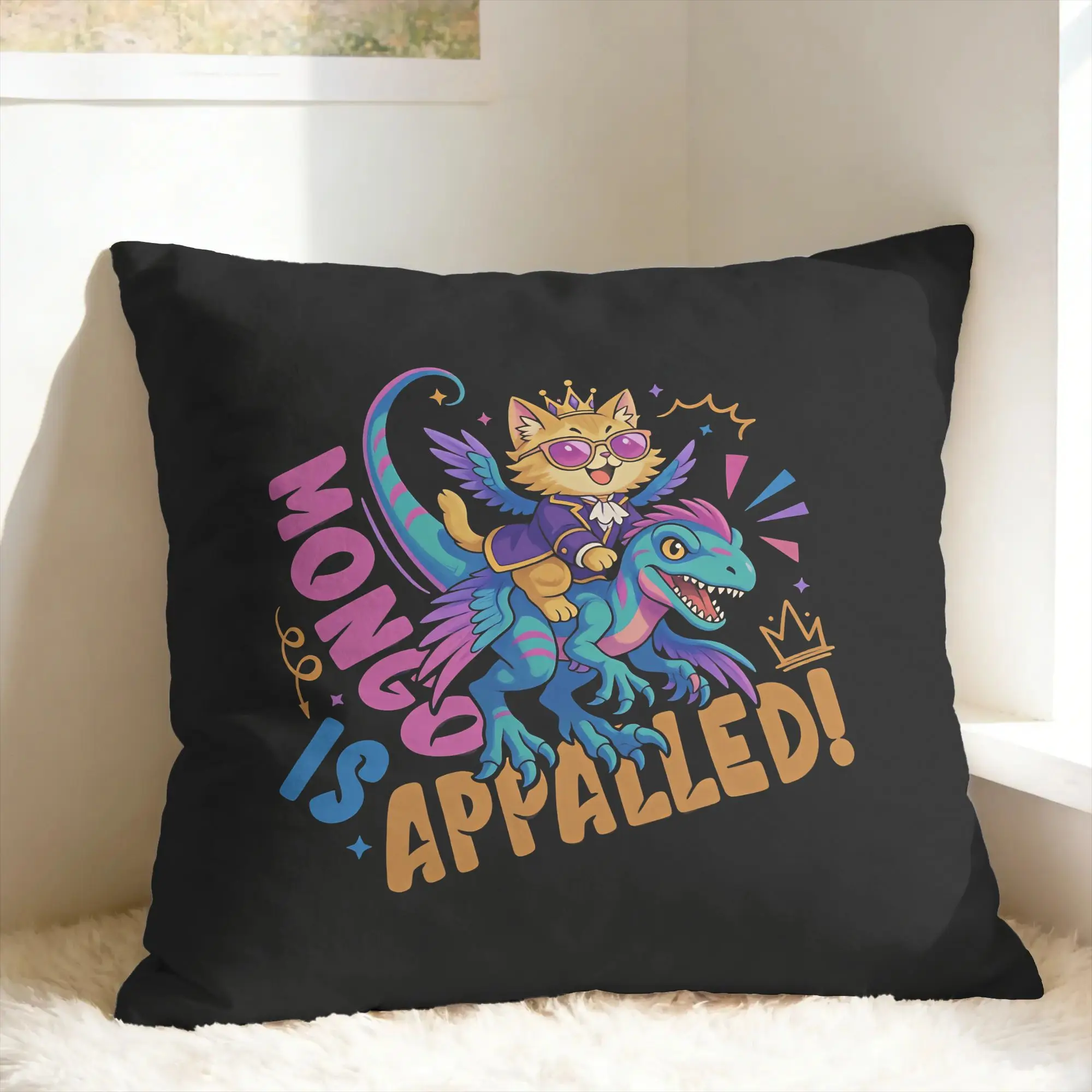 Princess Donut and Mongo Pillow Case Outrage Dungeon Crawler Carl Cute Funny Pillow Cover Square  Wedding Party Home Decor