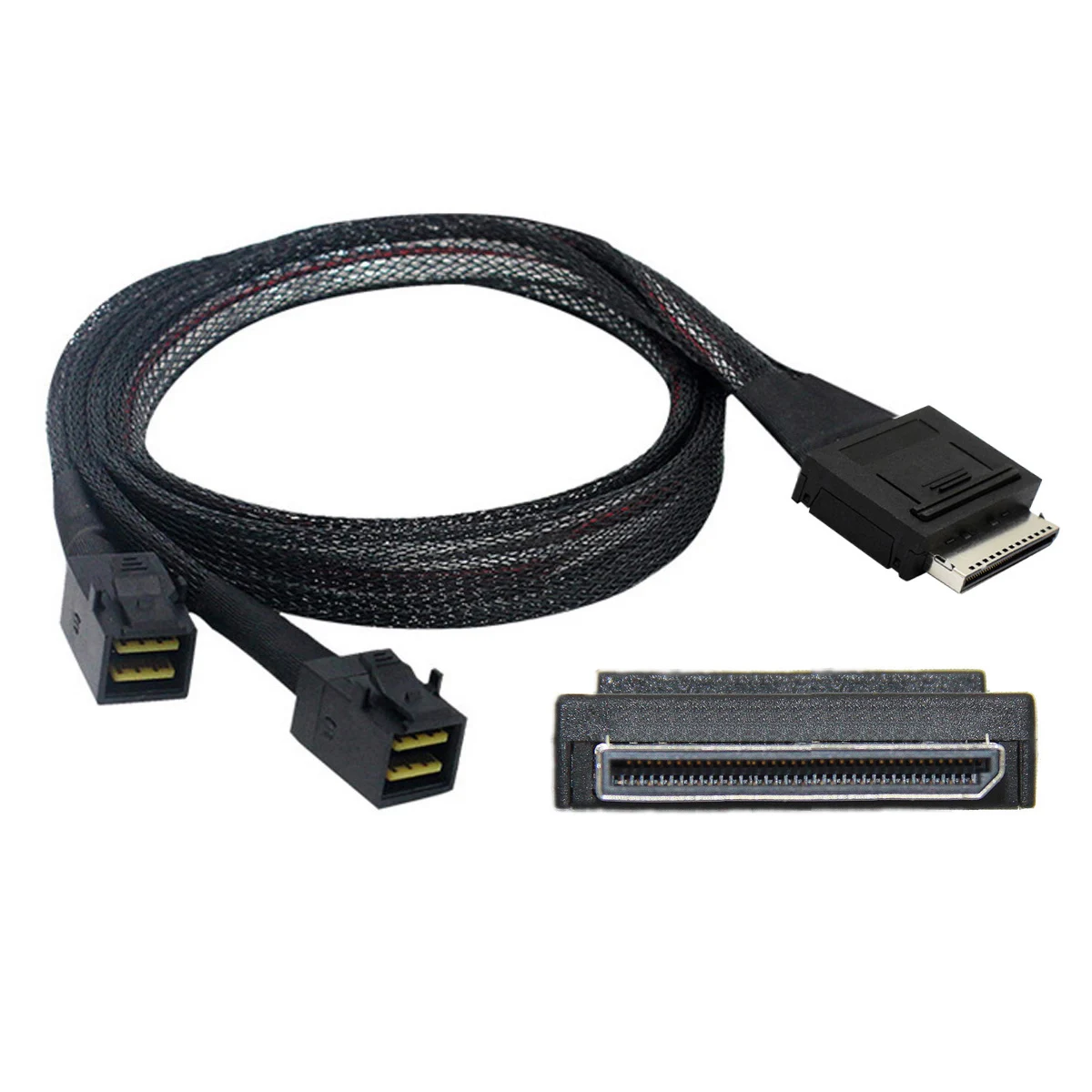 

Cablecc OCuLink PCI-Express SFF-8611 8x 8-Lane to Dual SFF-8643 HD 4x PCIe SSD Data Active Cable 50cm