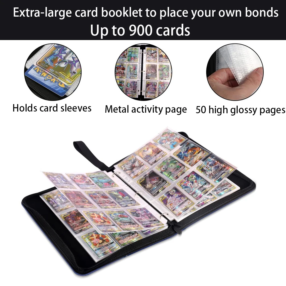 PTCG Transaction Card Binder 9 Pocket 900 Card Bit Dragon Attribute Holder Album, personalisiertes tragbares Sammelbuch