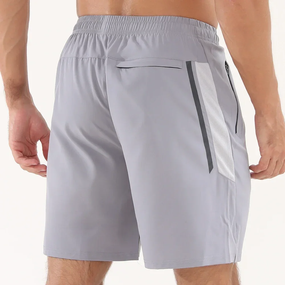 

Summer Men's Fitness Shorts 7 Inch Lightweight Athletic Gym Running Sports Casual Shorts Men with Zipper Pockets S-XXL