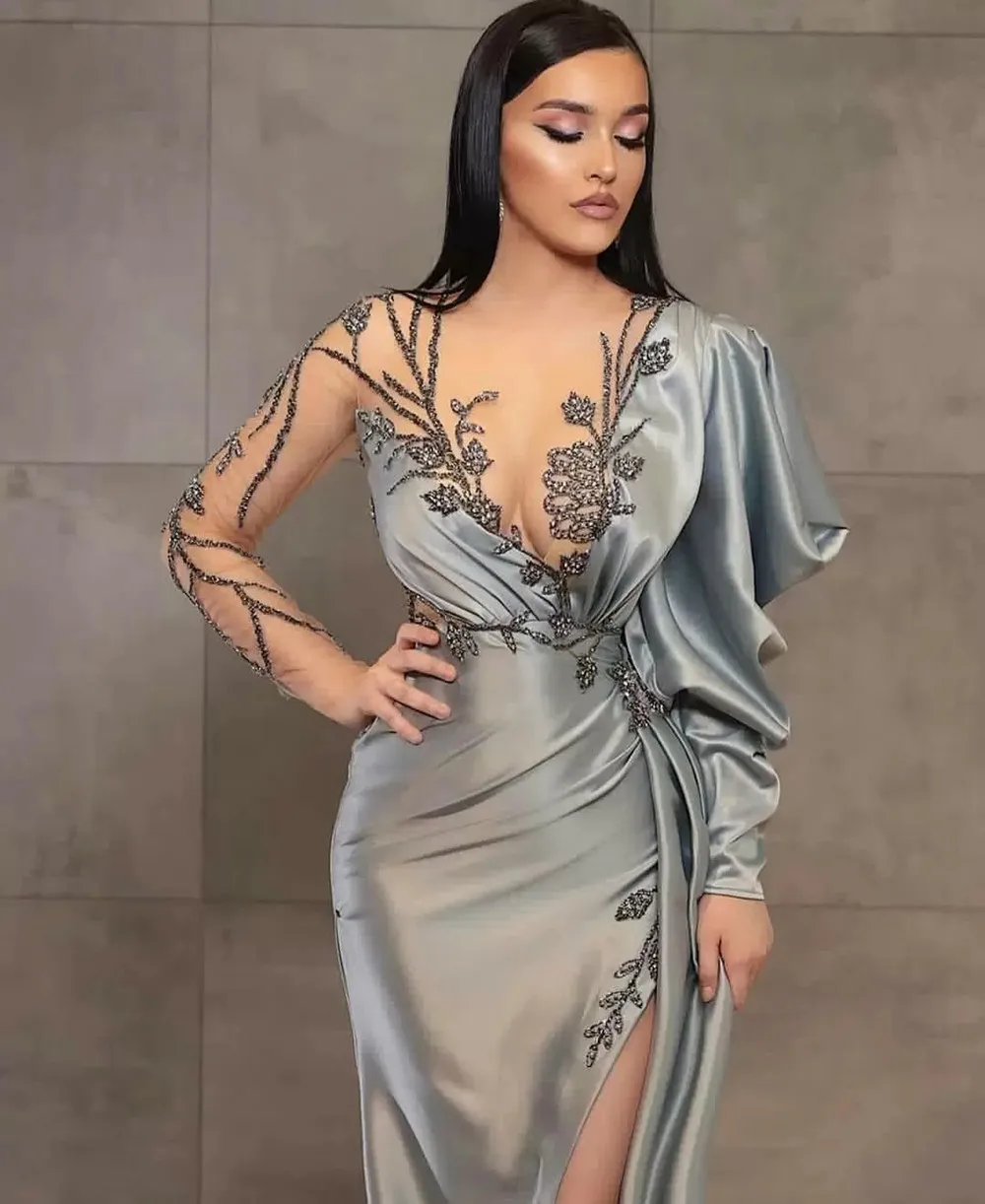 Simple Long Mermaid Prom Dresses เซ็กซี่สปาเก็ตตี้สายรัด Slim-Fit กลีบกระโปรงผู้หญิงอย่างเป็นทางการ Party Custom Made Robes De soirée