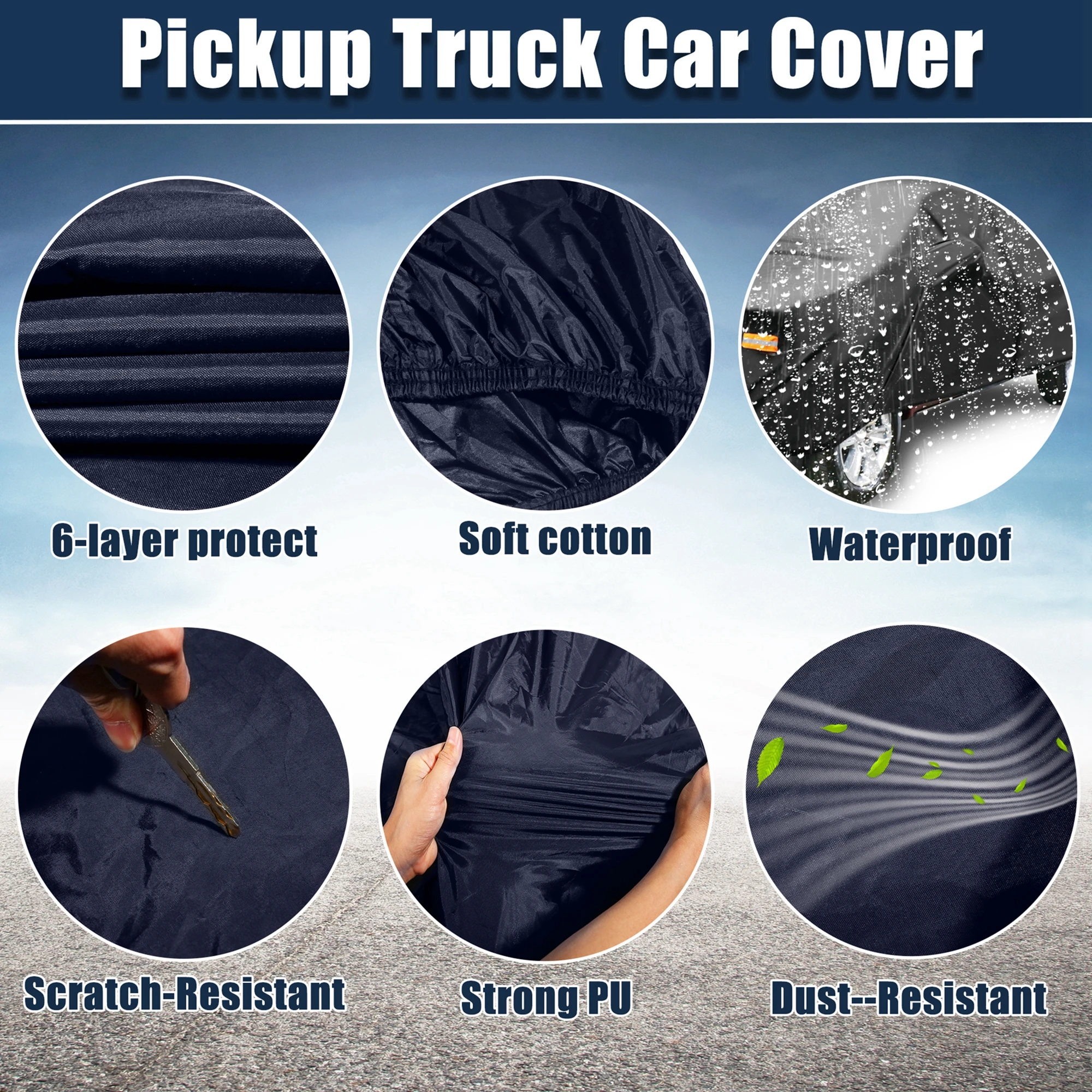 Motoforti بيك اب غطاء شاحنة لفورد F150 طاقم الكابينة بيك اب 4 باب 6.5 أقدام السرير 2004-2021 الشمس المطر الغبار حماية #6