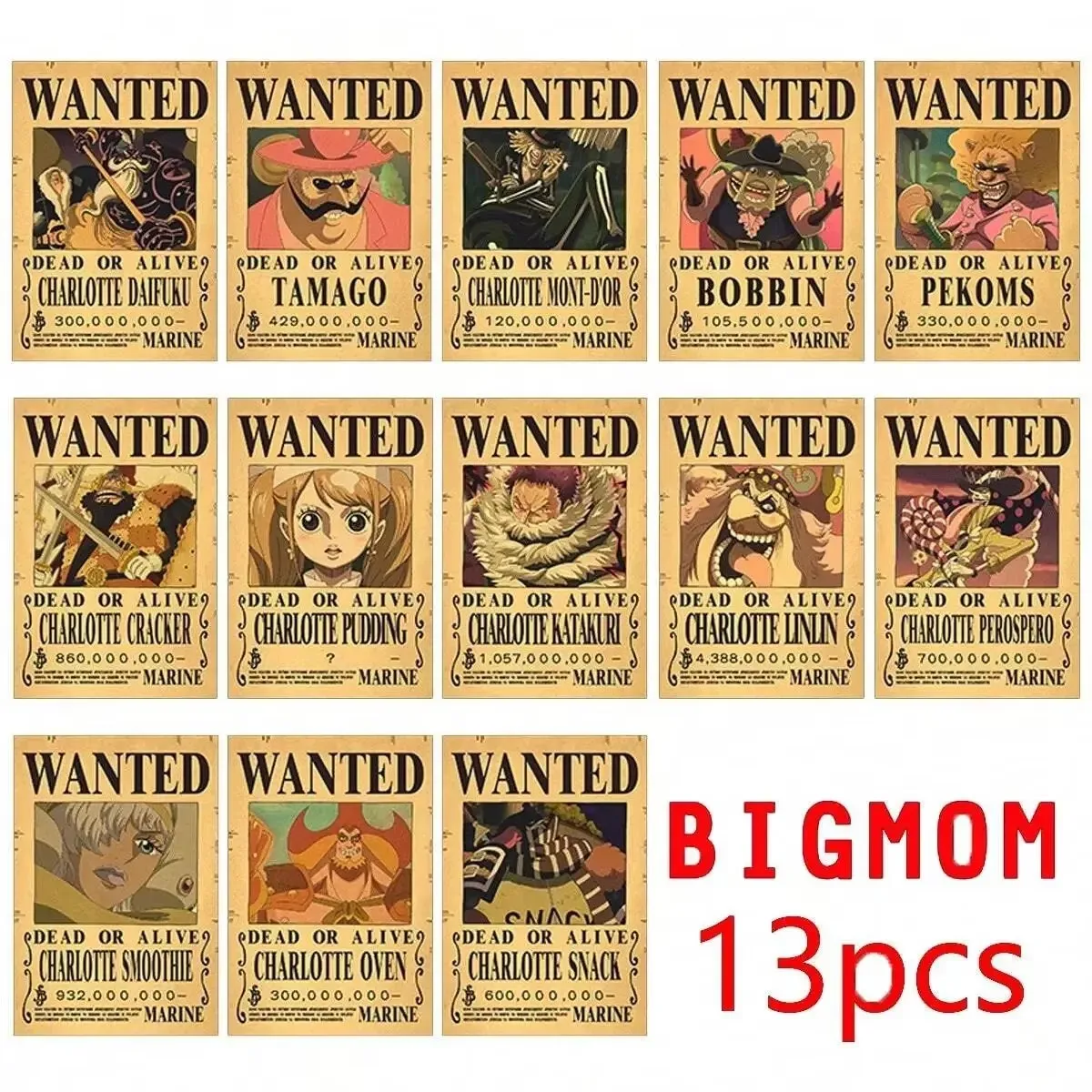 28,5 x 19 cm Anime One Piece Luffy Wanted Vintage Poster-Set, Wanddekoration für Zimmer, Cartoon Zoro Wanted Malerei-Aufkleber, Spielzeug-Geschenk – Detail 8