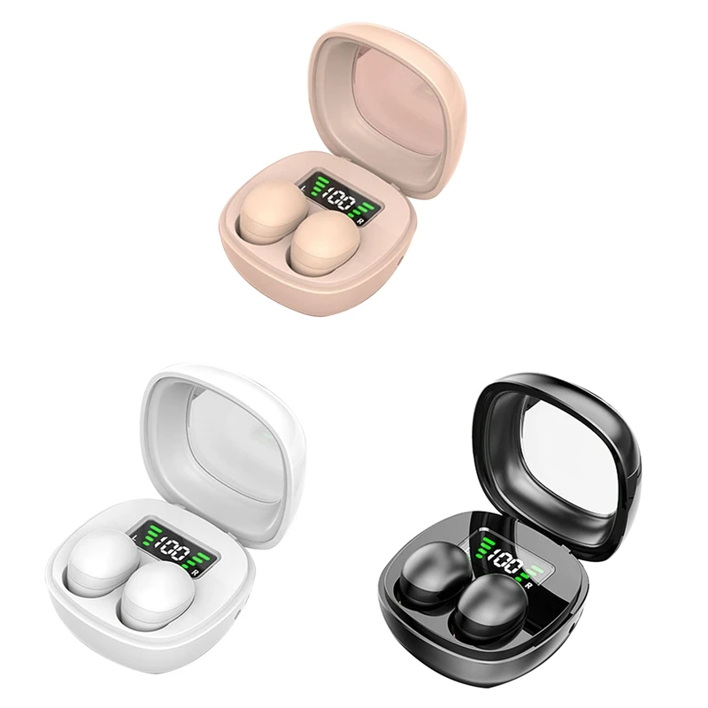 ABGZ-Wireless Invisible Earbuds Headphones With Digital Display Mini Side Sleep Comfortable Bluetooth Earphones