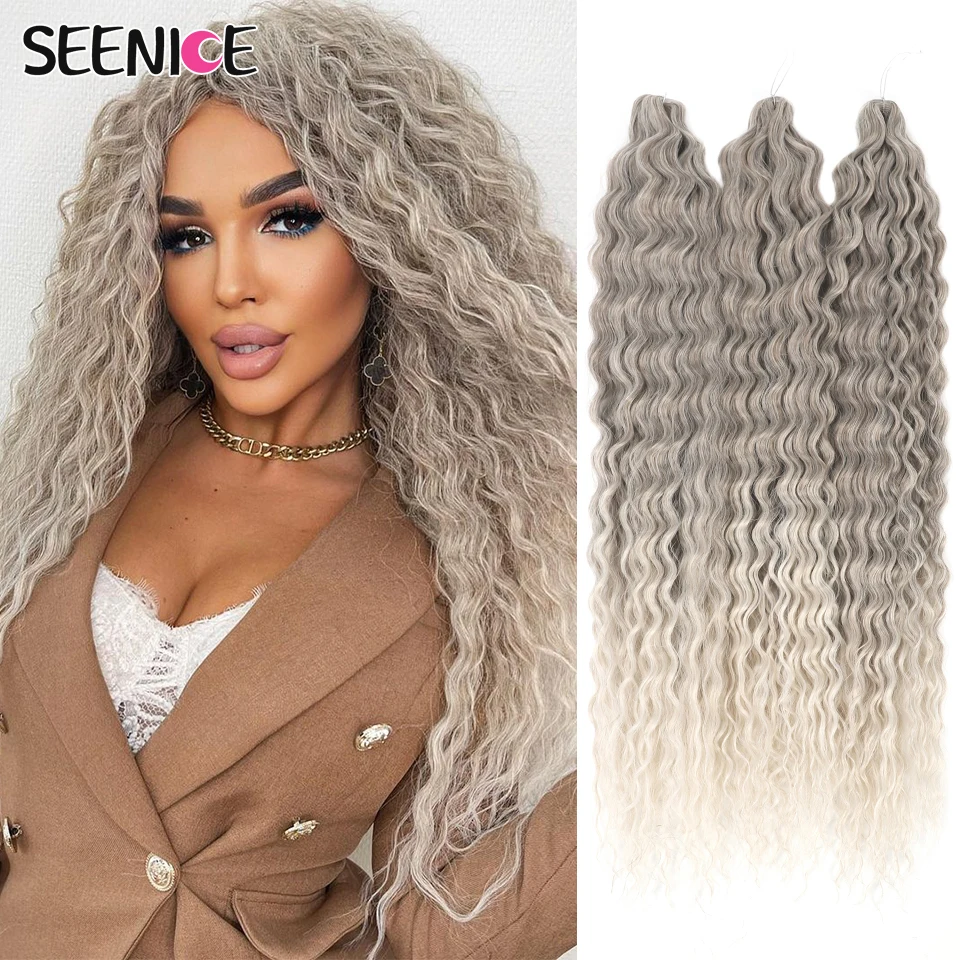 

Ariel Curl Hair Synthetic Water Wave Twist Crochet Hair Afro Curls Crochet Braids Ombre Blonde Braiding Hair Extension For Women