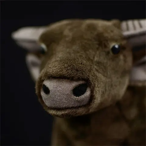Buffalo Plush Toy High Fidelity Bison Plushie Water OX Peluche Lifelike Stuffed Animals Simulation Cattle Stuffed Toy For Kids