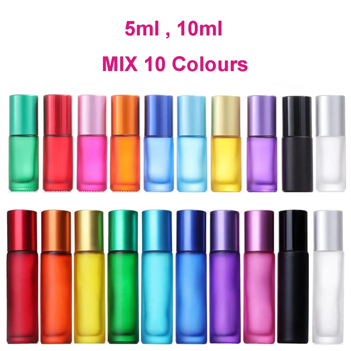Frosted Matte Glass Roll On Bottle Essential Oils Roller Ball Vials for Perfume Aromatherapy Refillable Travel