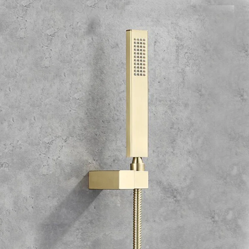 

Латунная ручная насадка для душа, матовый золотой душевой набор, настенный смеситель для душа в ванной комнате, матовый черный комплект для душа для ванны