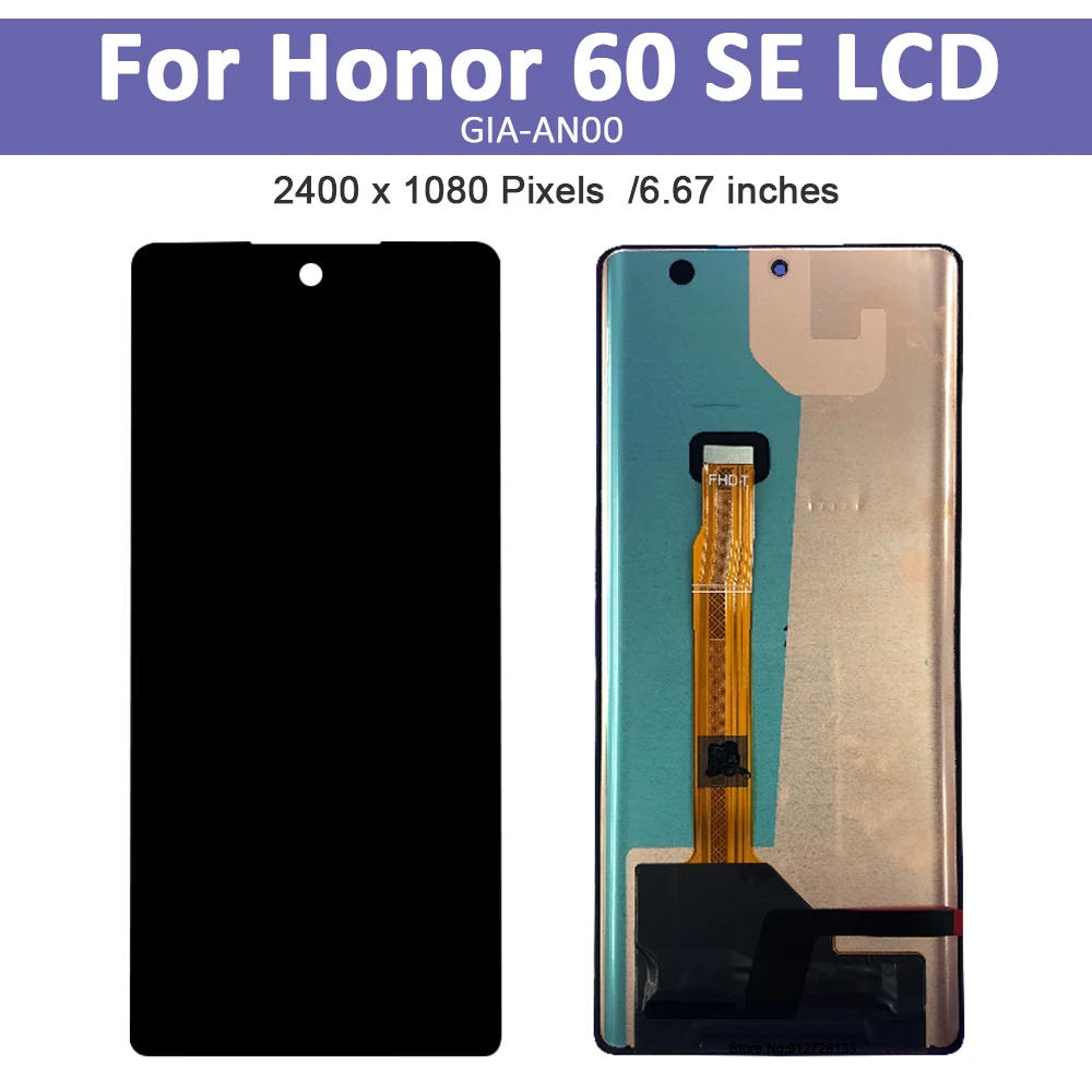 6.67'' OLED For Honor 60 SE LCD Display Touch Screen Digitizer Assembly For Honor 60SE GIA-AN00 LCD Display Replacement Parts