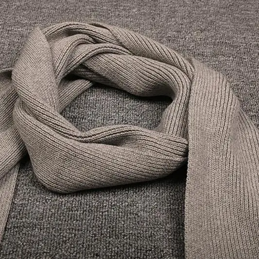 ユニセックスニットスカーフ綿カシミヤ混紡暖かい高品質パッチラベル三頭牛デザイン多用途冬ファッションac…