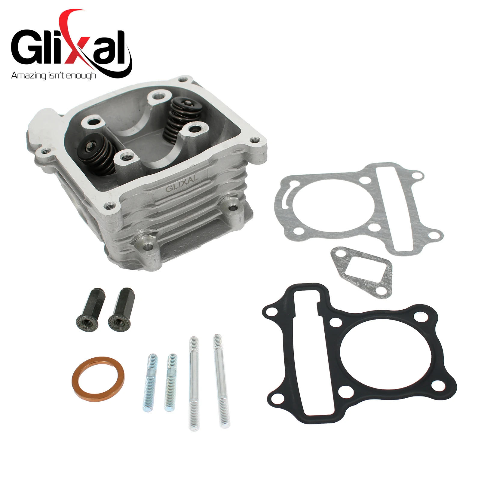 Glixal GY6 49cc 50cc do 105cc Silnik 52mm Racing Cylinder Head Assy z dużymi zaworami do chińskiego skutera ATV 139QMB 139QMA