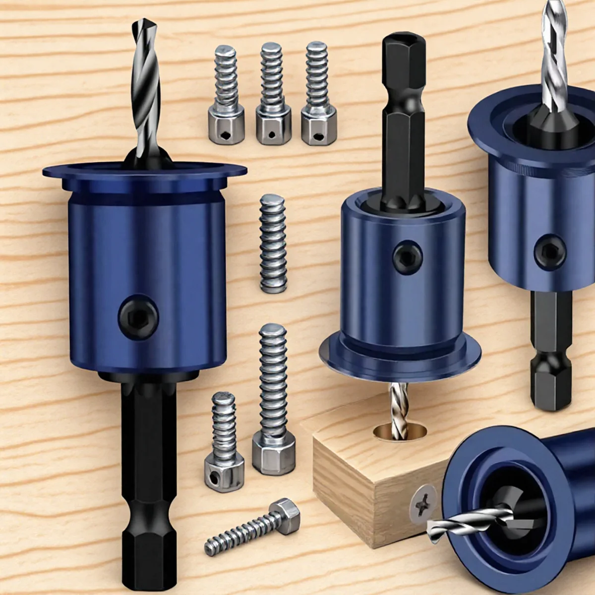 

Woodworking Countersink Drill Bit Alloy Core Limiter Router Bit Pilot Holes Wood Drilling Tool