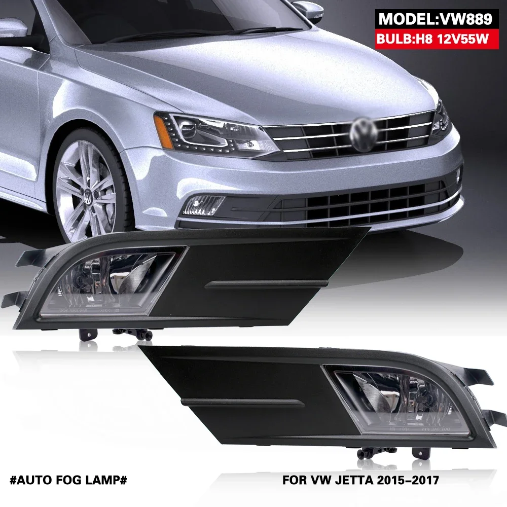 

For JETTA 2015 2016 2017 Front Fog Lights Car Styling Spot Light Fog Lamps With Switch - 1SET