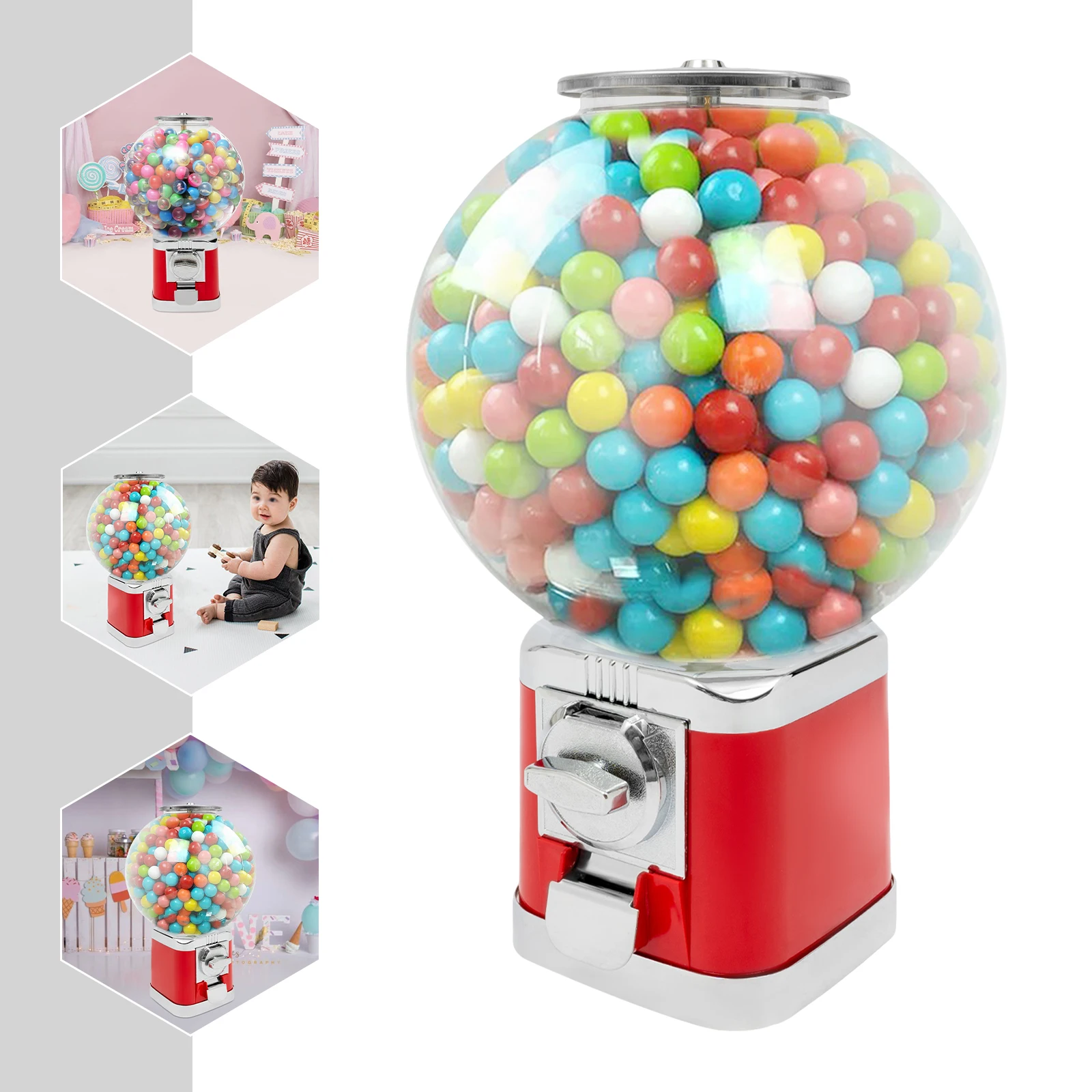 Countertop Candy Ball Vending Machine Capsule Toys Vending Machine w/ Keys New
