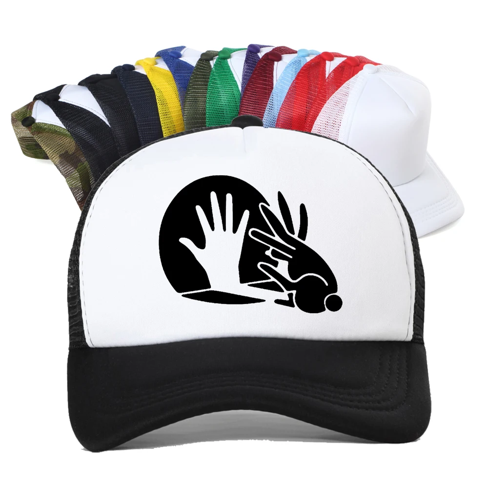 Men's High Quality Golf Hat Cool Funny Shadow Puppet Print Baseball Cap Casual Outdoors Mesh Breathable Sports Cap