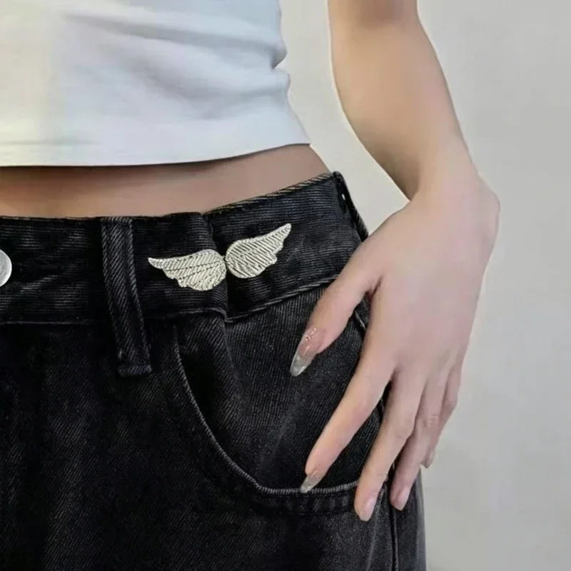 Angel Wings Jeans Waist Buckle Button Adjustable Clips No Sewing Pant Skirts Waist Tightener Buckle Pin Button Clothing Supplies