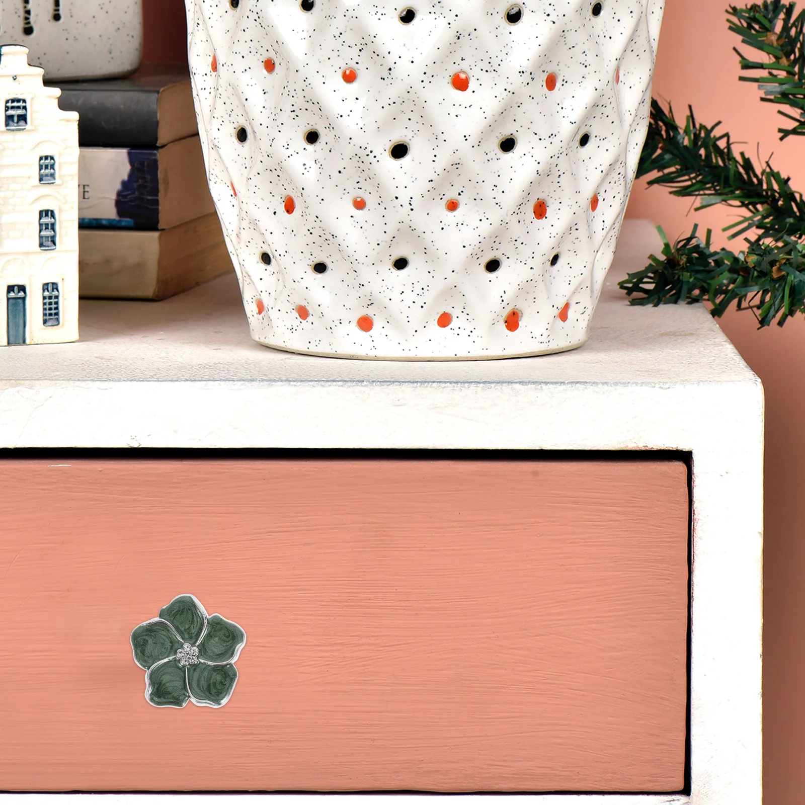 سبيكة مقبض درج 25 قطعة زهرة على شكل الزنك معدن مقبض سحب لخزانة مضمد خزانة خزانة استخدام الزخرفية #2