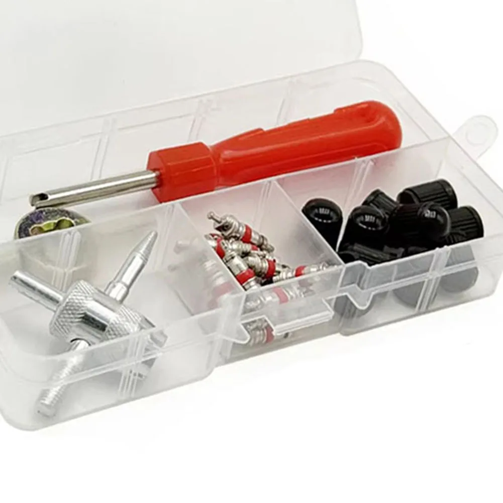 

33PCS Tire Valve Stem Core Remover Screwdriver Set Steel Shaft Plastic Handle For Car Truck Bike Motorcycle Repair Tool Kit
