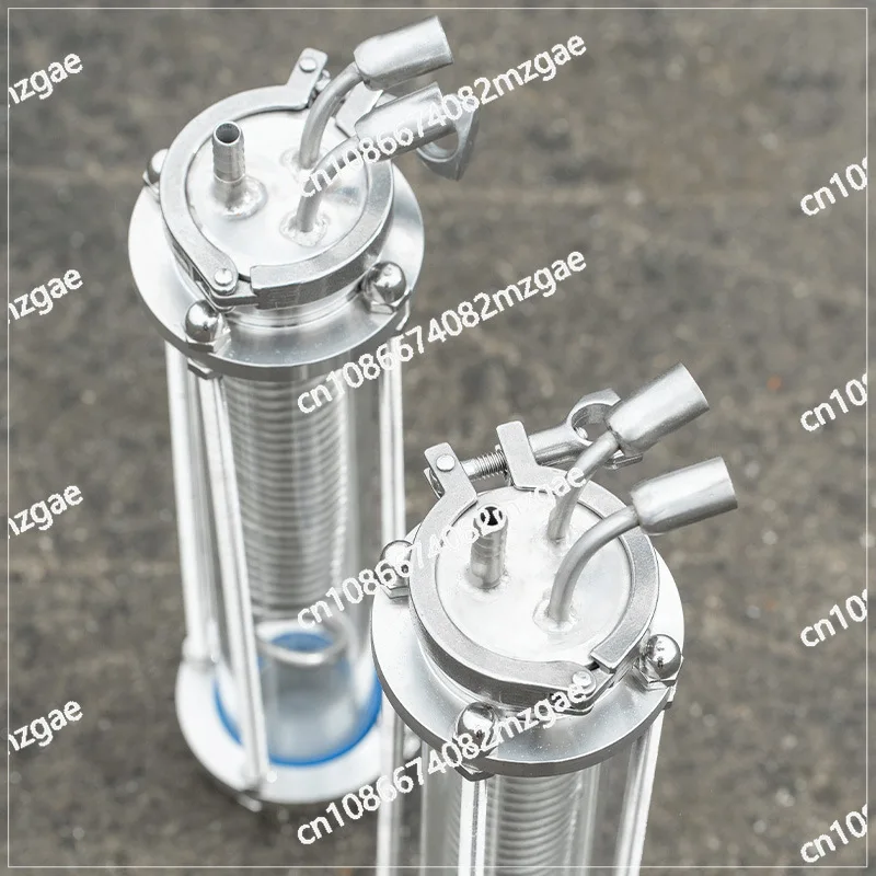 

Изготовленный на заказ спиральный конденсатор из нержавеющей стали и стекла для систем охлаждения в пивоварении и дистилляции