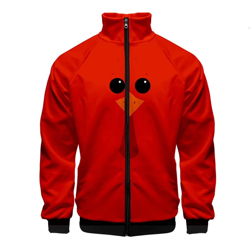 

Cartoon Chickens 3D Printed Jacket Casual Holiday Zip Up Jackets Coat Thanksgiving Animal Turkey Design Men Long Sleeve Clothes