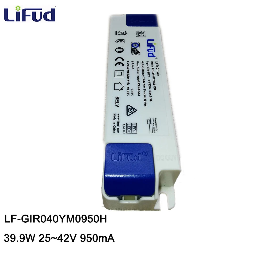 Lifud LED Driver 40W 950mA 25-42V 220-240V LF-GIR040YM0950H LED power supply  Light LED Luminaire Driver GIF040YS0950H 38W33-40V