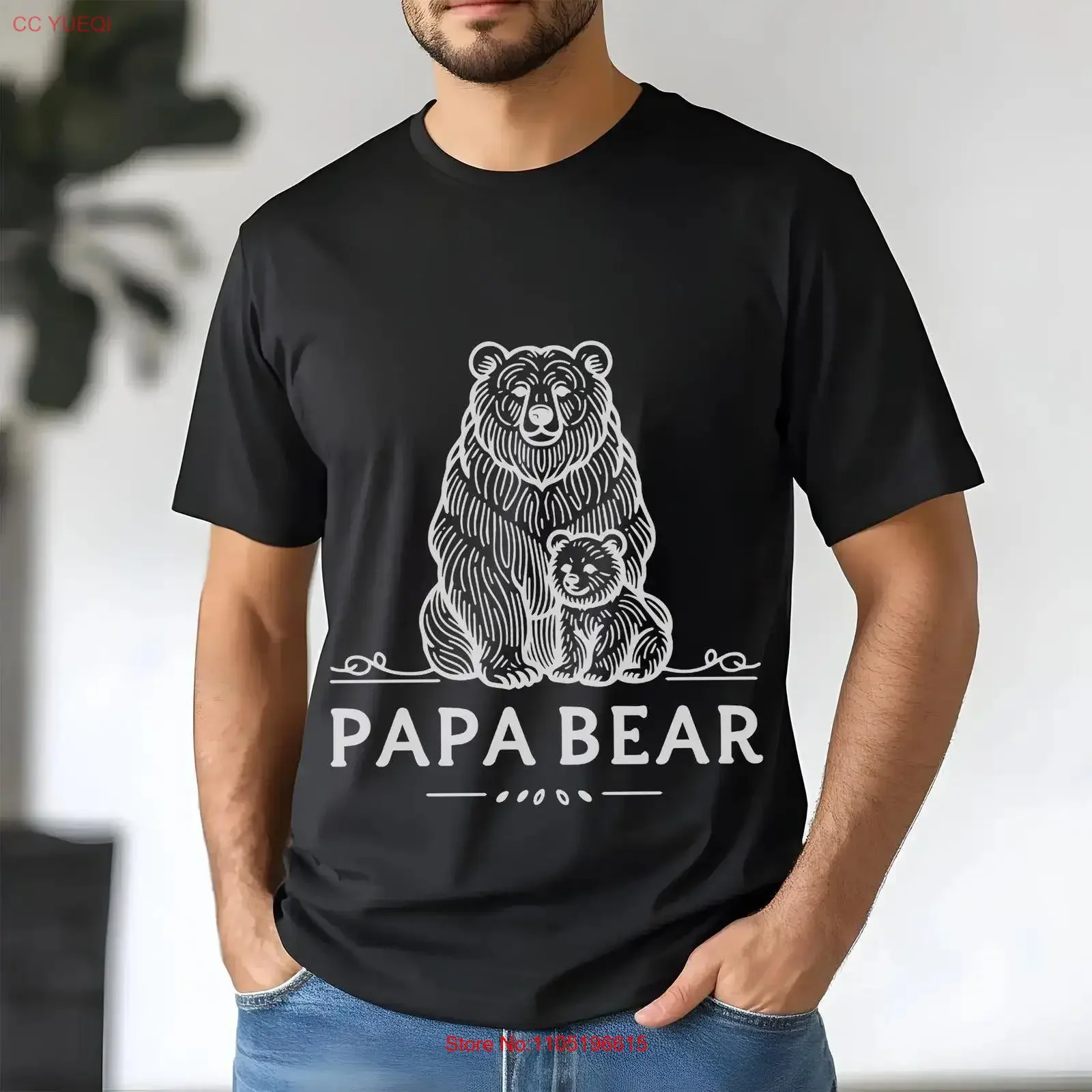 

Papa Bear T Shirt Dad Father's Day gifts idea vintage Washed Soft Casual Top For Everyday Wear homme graphic Stylish