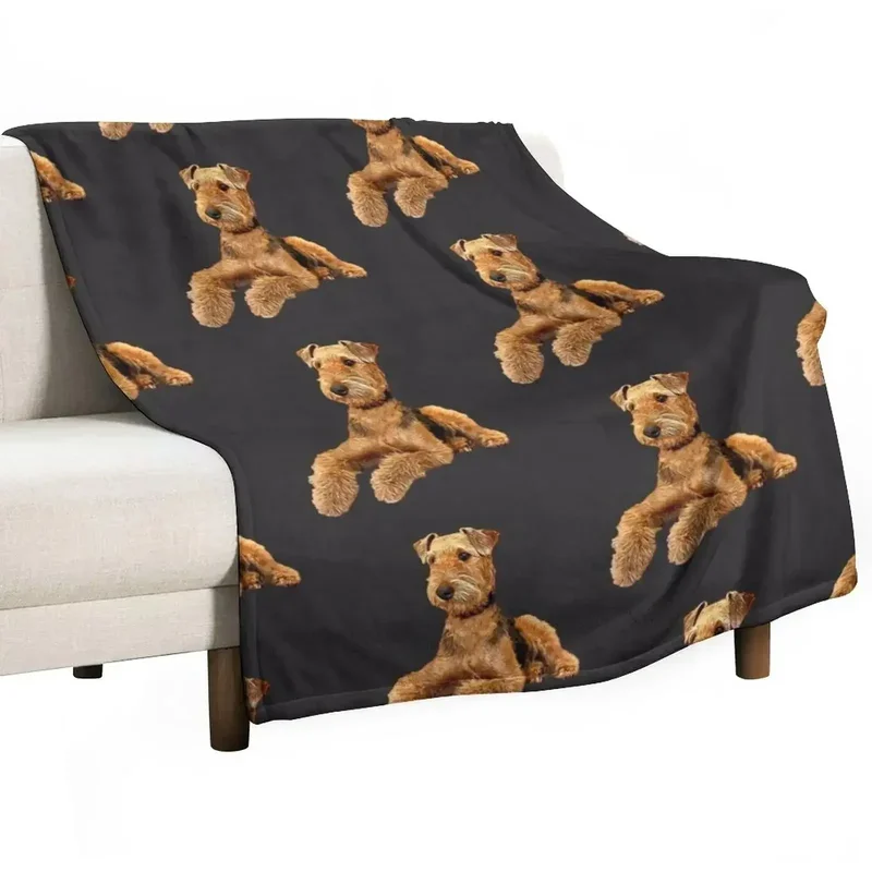 Airedale Terrier Beautiful Dog Throw Blanket Hairys Large For Decorative Sofa Bed Blankets